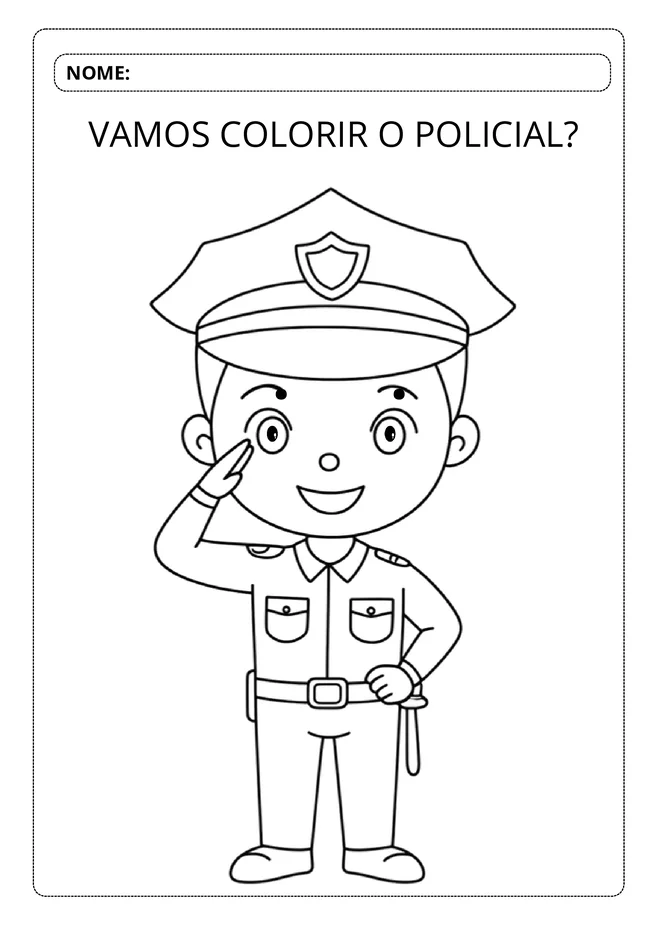 Desenhos para Colorir Dia do Trabalho policial Educacao Infantil - educação infantil (página 1)